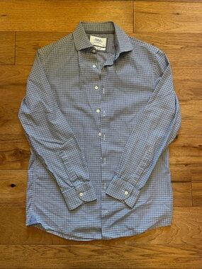 Charles Tyrwhitt Blue and White Check Dress Shirt